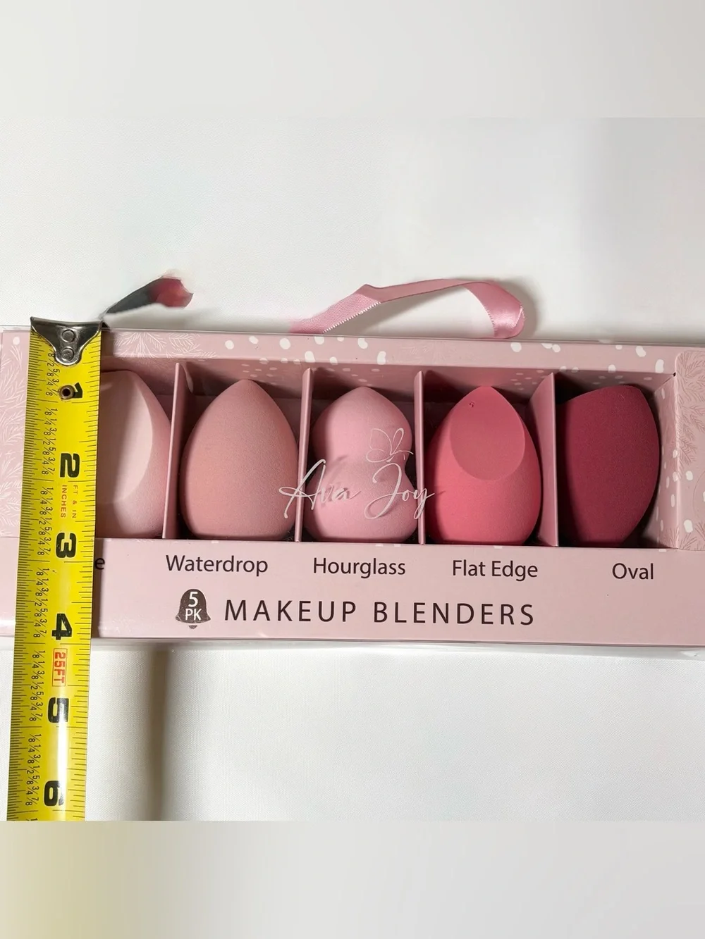 New Set of 5 Makeup Blender Sponges Hypoallergenic Latex Free Shades of Pink